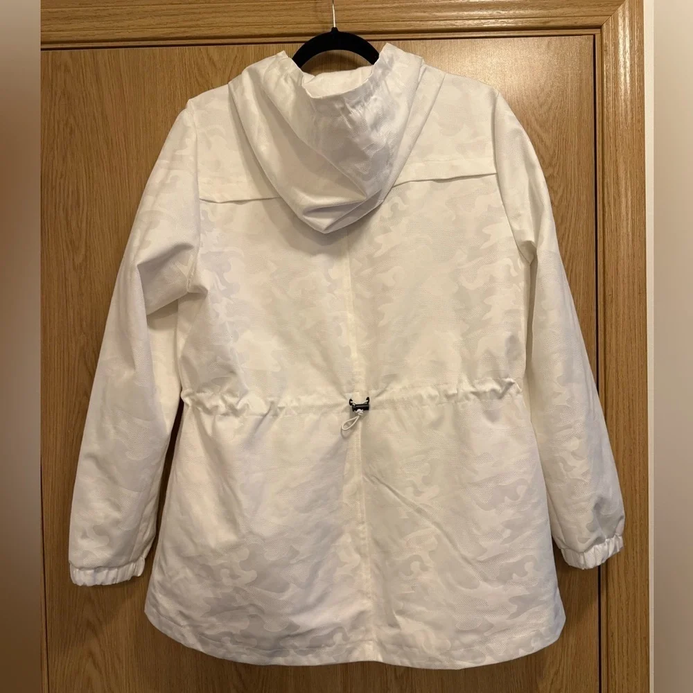 Michael Kors White Camo Hooded Parka Jacket L